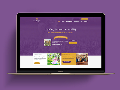 Tiara Productions events limely purple website wordpress