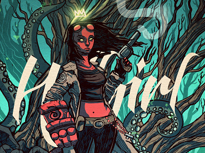 Hellgirl comics drawining hellboy hellgirl ink mignola woods