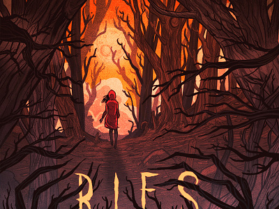 Bies alone creepy dark forest girl horror movie poster woods