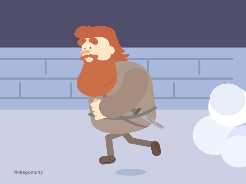 ¡Run Tormund run! animation flat got motion running snow