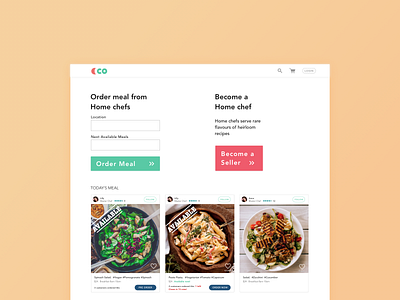 Food Application ui ux website design