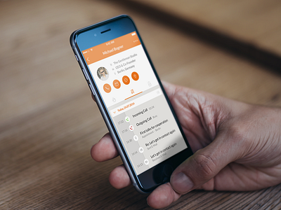 iOS App for sales people app berlin business contacts digital transformation interact.io ios orange profile sales agent ui user interface