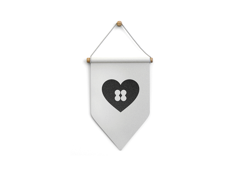Button + Heart Logo brand button ci clothing fashion heart love perspective