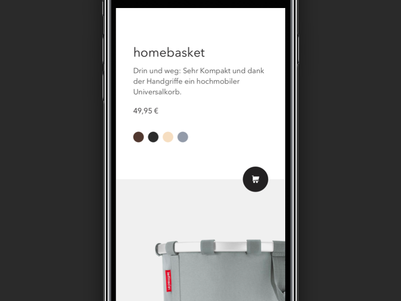 E-commerce 👜 Landingpage category landingpage mobile germany basket color picker purchase ui webdesign bags shopping