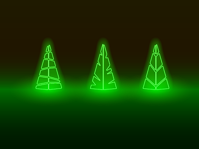 Неоновые Ёлки вектор векторная графика деревья елки иллюстрация неон ночь свечение