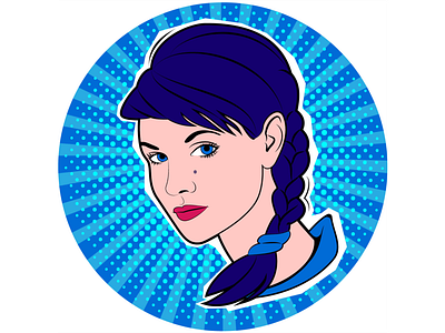 Портрет подруги аватарка вектор векторная графика девушка дизайн иллюстрация поп арт портрет