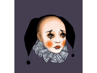 Голова куклы illustration голова дизайн кукла пиллигрим портрет пьеро