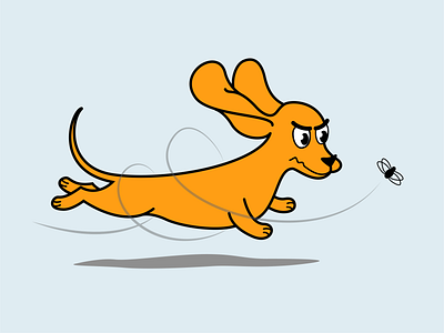 Погоня illustration вектор векторная графика гонка дизайн иллюстрация муха плоский погоня собака