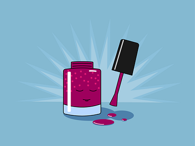 Цвет бутылочка вектор иллюстрация кисточка лак ногти розовый свечение фуксия цвет