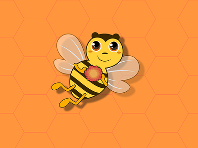 Пчелка вектор для детей иллюстрация лето мед милая насекомое полосатая пчела пчелка рисунок соты цветок