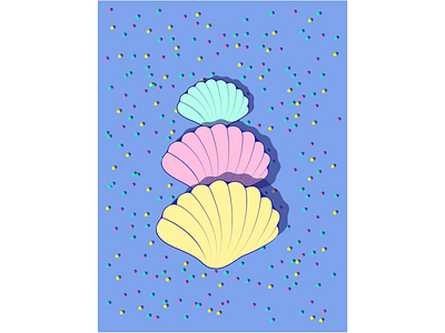 Ракушки вектор дно иллюстрация лето море обитатели отпуск песок ракушка цветной