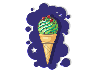 Мороженое вектор дети жара зеленое иллюстрация кактус каникулы лед лето мороженое рожок фруктовое холодок шоколад