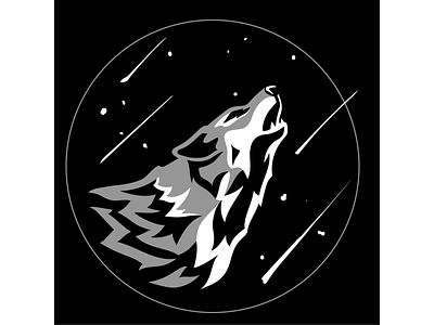 Воющий волк вектор векторная графика воет волк зима иллюстрация логотип ночь снег черно белый