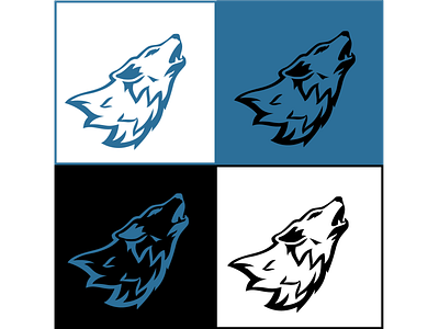 Волк-лого вектор векторная графика воет волк два цвета иллюстрация лого собака