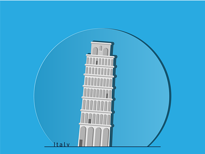 Пизанская башня. архитектура вектор достопрмечательность иллюстрация италия пиза пизанская башня