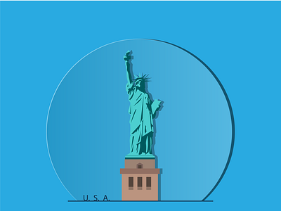 Статуя Свободы. америка вектор иллюстрация монумент независимость остров плоский свобода символ статуя