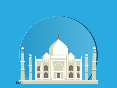 Тадж-Махал архитектура вектор достопримечательность иллюстрация индия плоский дизайн тадж махал