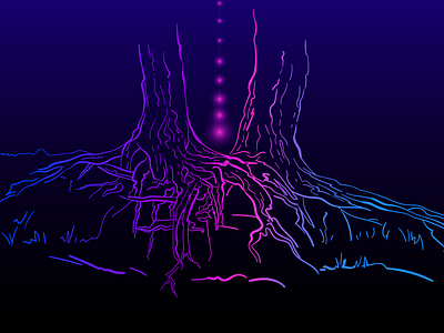 Корни сосны вектор векторная графика иллюстрация корни лес ночь свет сосна