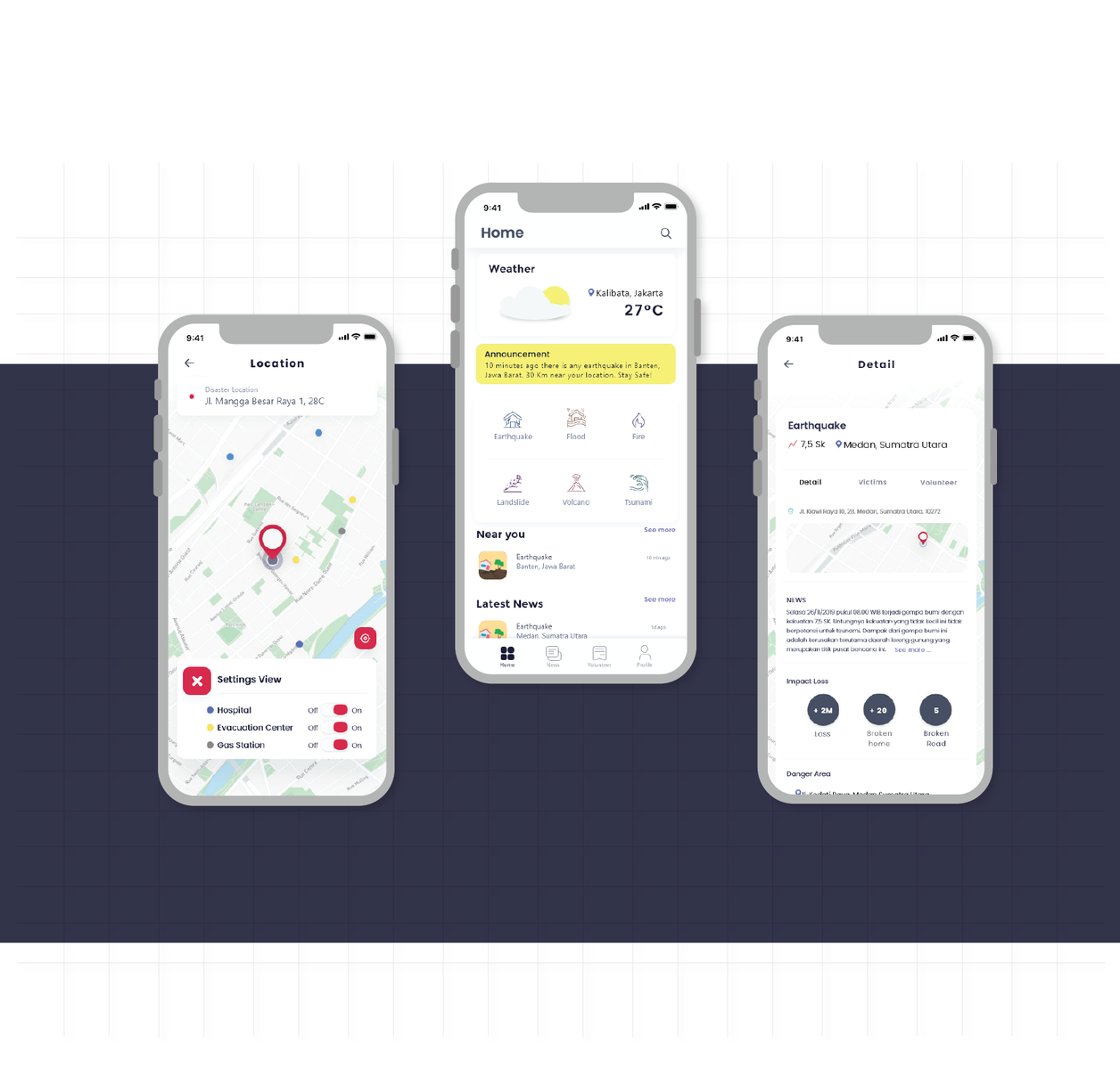 Mobile App - Disaster Recovery Application by Mila Shania on Dribbble