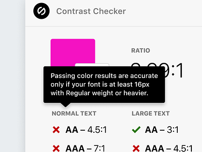 Tooltips for Contrast Checker