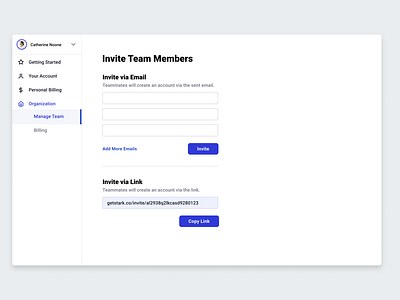 WIP of Invite Team Member Screen accessibility accessible design branding color contrast community contrast checker design figma getstarkco graphic logo plugin product design stark ui ux web design