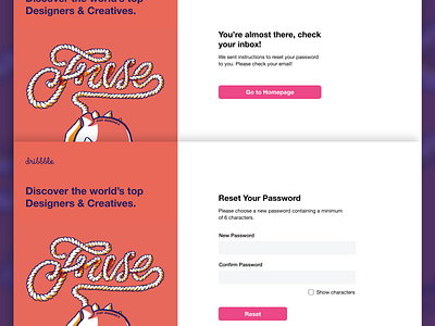 Dribbble Password Reset