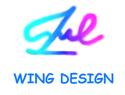 wing design adobe adobe photoshop blue branding dark blue design designer designs light blue logo logotype perple photoshop pink signature typogaphy wing