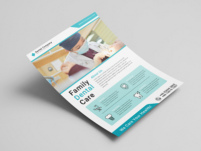 Family Dental Care - Flyer Template banner branding dental dental care dentist flyer free.download freebie poster promotion template