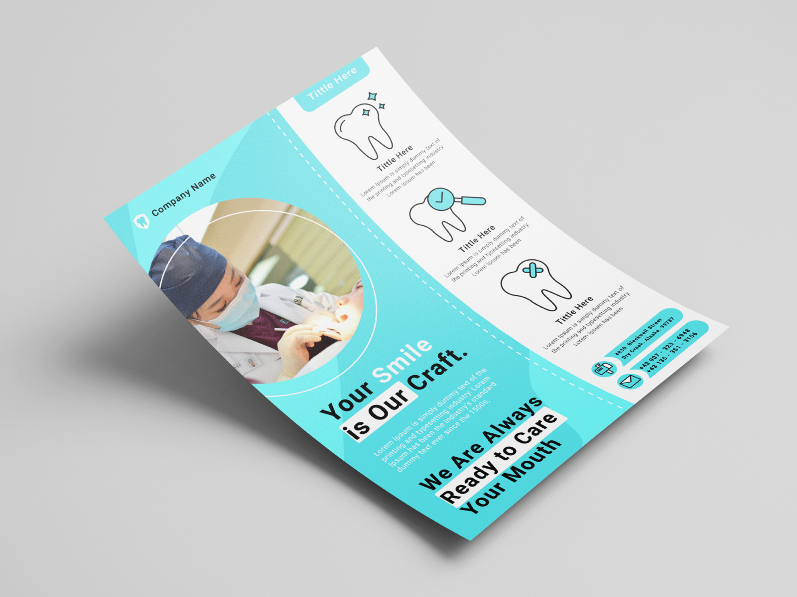 Dental Clinic Flyer Template - Freebie by Aby Musa on Dribbble