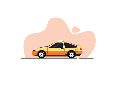 Yellow Taxi car clean colour cuatom design designer flat illustration image logo modern new online style taxi ui vector yellow yellow taxi