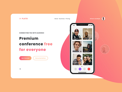 Plato Video Conference Landing Page UI