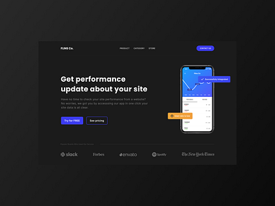 Flins Co -- A Performance Analytics Application branding design inspiration landing page ui uiux web landing page website