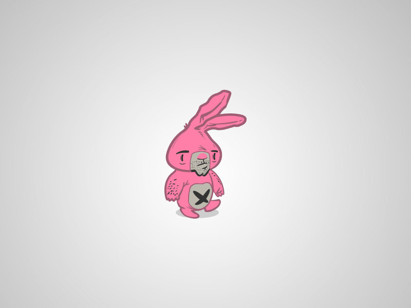 Walking around.. animation character chubby comic strip pink rabbit walking