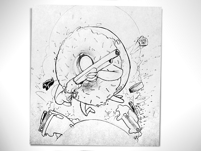 Sweet And Load! action cartoon cops donut illustration sketch tee threadless vengeance xave