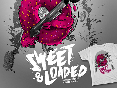 Sweet & Loaded action design donut explosion illustration movie sweetloaded tee treadless