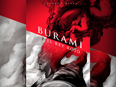 B&RR Cover Book. burami concept art cover book digital dragon fantasy illustration red spinoff warrior xave