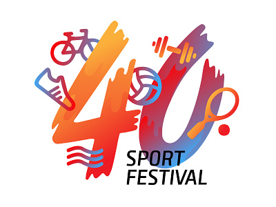 sport festival "40" colours festival logo sport