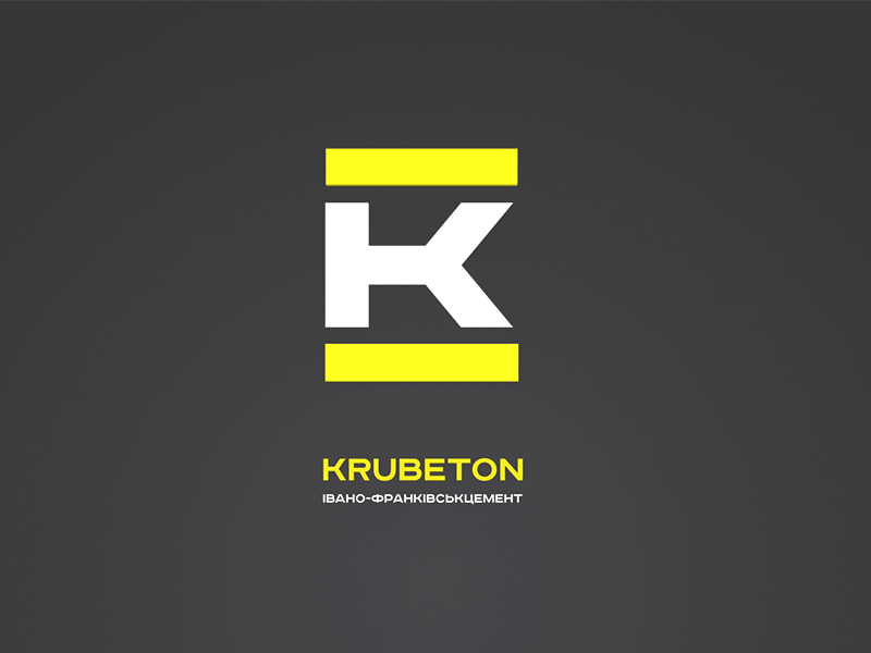 Krubeton animation grey logo motion white yellow