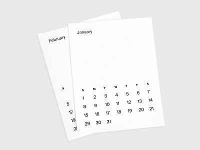 2017 Calendar calendar clean functional minimal simple white space