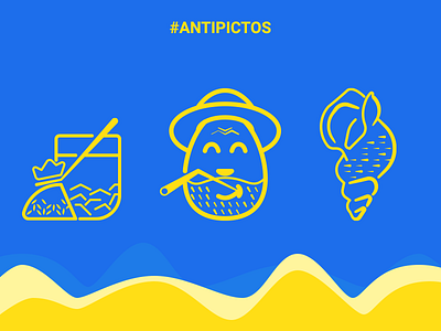 Antipictos icon illustration illustrator man picto sea summer tea vecto