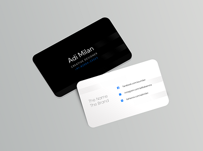 Business card Simple and sober a logo adi milan black brand branding business card free branding mockup letter logo
