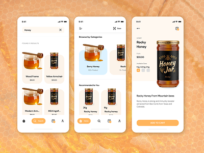 UI UX | Honey Product |Figam Mobile App UI | FREE figma free ui kit mobile app ui