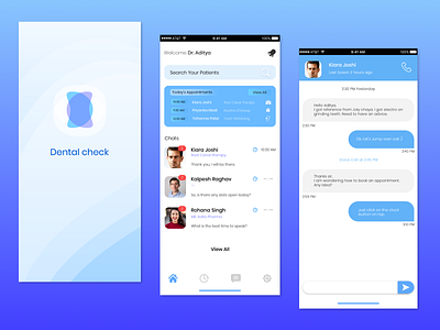 Dental Check App - rejected ui appointment booking booking mobile app chat app figma figmadesign mobile app design smart dashboard