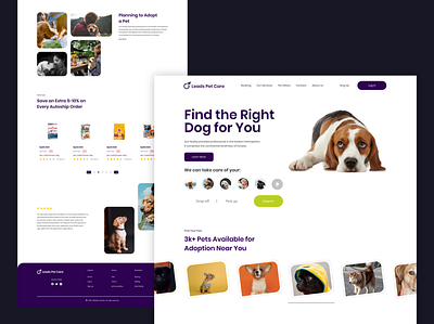 Pet Care Website #21 animals cat catfood dog interface landing page love pet health pet trainer petshop petshop dog lovers service service website support ui ux web design website design website website design