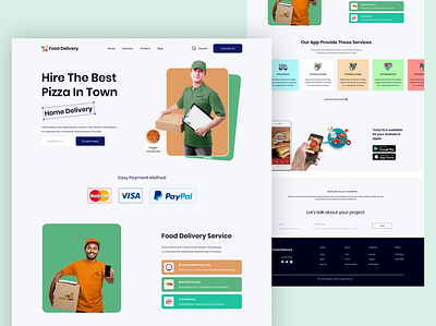 Food Delivery Landing page #27 delivery application delivery service ecommerce food food and drink food delivery foodie homepage landing page mockup restaurant snacks stayhome typography uiux ux web design website website design