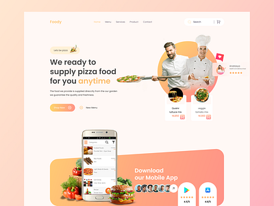Pizza - Food Delivery Landing Page 🍕 burger cooking delivery eat eating food food and drink food delivery app food delivery landing page food delivery service food order foodie fruit home page interface landing page pizza restaurant uiux website design