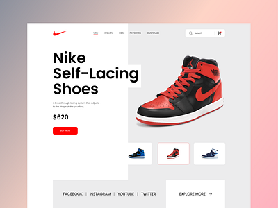 Nike Landing Page Concept adidas clothing brand converse ecommerce fashion footwear homepage kicks landing page mockup nike shoes online shop product shoes store sneakers typography ui ux web design website