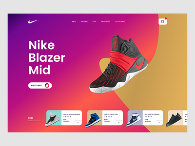 Nike Landing Page adidas clothing brand converse ecommerce fashion footwear homepage kicks landing page mockup nike shoes online shop product shoes store sneakers typography uiux web design website