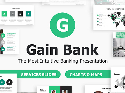 Gain Bank Intuitive Banking PowerPoint Template bank business financial infographic microsoft powerpoint powerpoint powerpoint design powerpoint template ppt pptx presentation