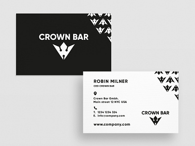 Business Card Crown Bar business card business card design businesscard creative creativity design designer graphic design minimal modern typography visiting card